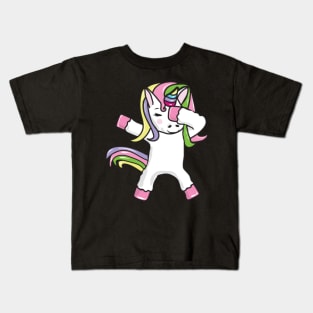 Cute Dabbing Unicorn Pastel Colors Kids T-Shirt